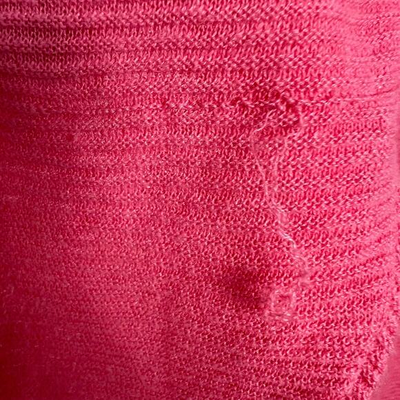 Loft Women's Size Small Linen Blend Long Open Pink Cardigan Ribbed Lightweight - Picture 10 of 10